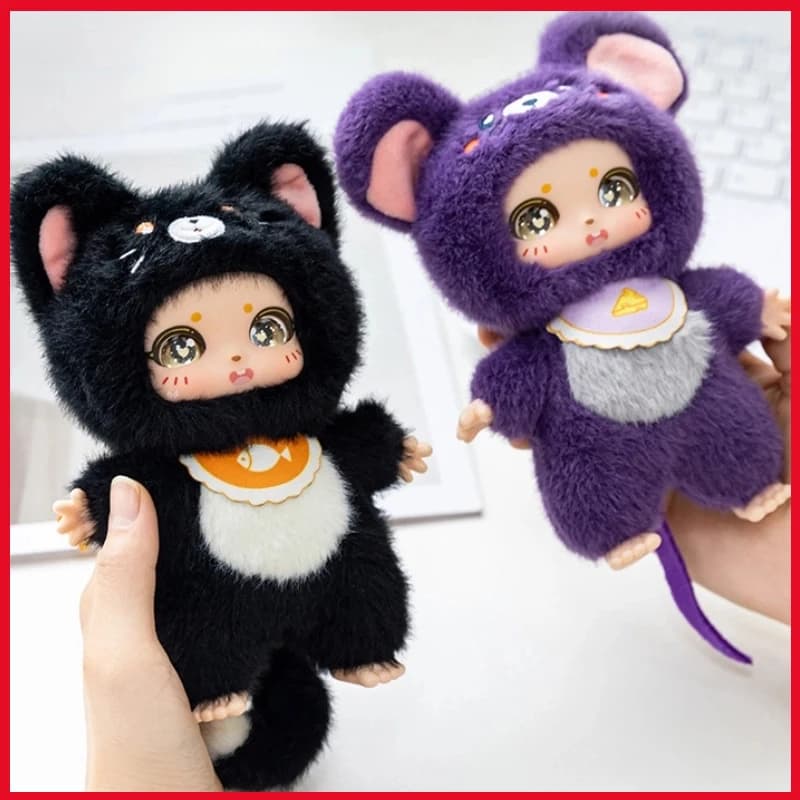Simpatico cartone animato animale peluche portachiavi ragazza zaino coniglietto bambola ciondolo gattino auto decorazione da appendere regalo di compleanno di Natale
