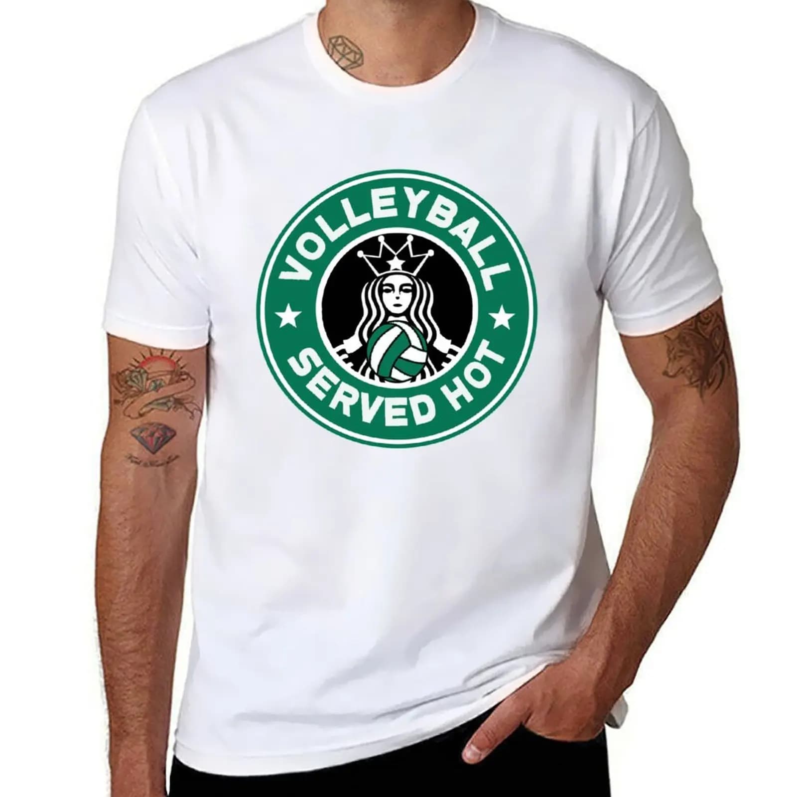 T-shirt con logo Volleyball Served Hot, t-shirt traspirante a maniche corte da palestra