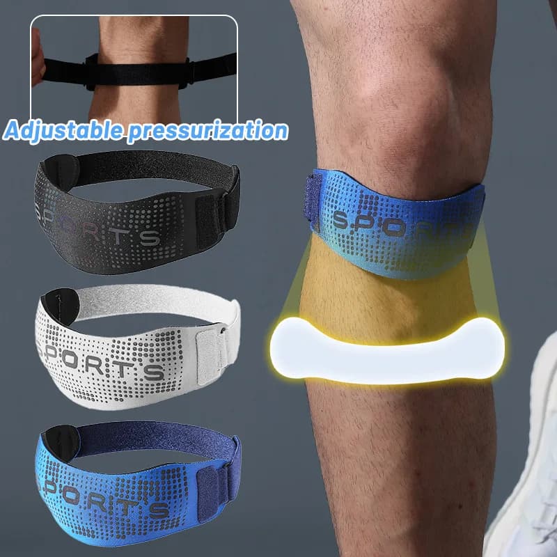Reflective Compression Silicone Patella Support Belt for Sports Running Basketball Jump Rope Hiking Anti Twist Knee Protector