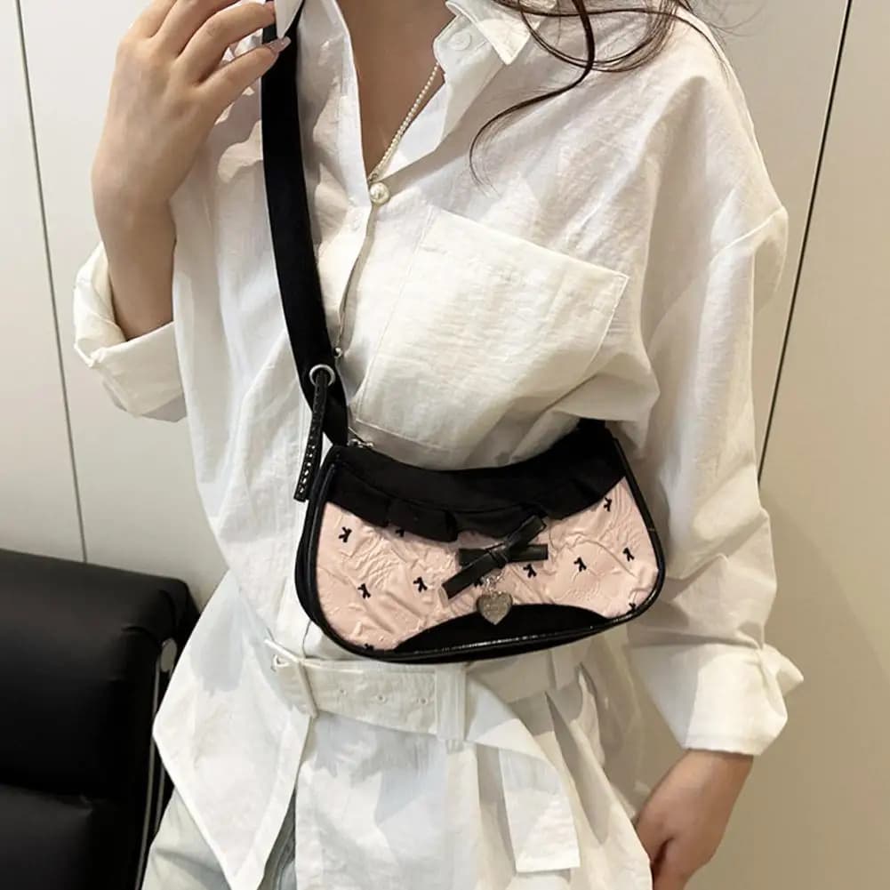 Mini borse a griglia alla moda Tracolla regolabile Borsa da pendolarismo coreana a mano Borsa a tracolla a spalla singola Custodia sotto le ascelle