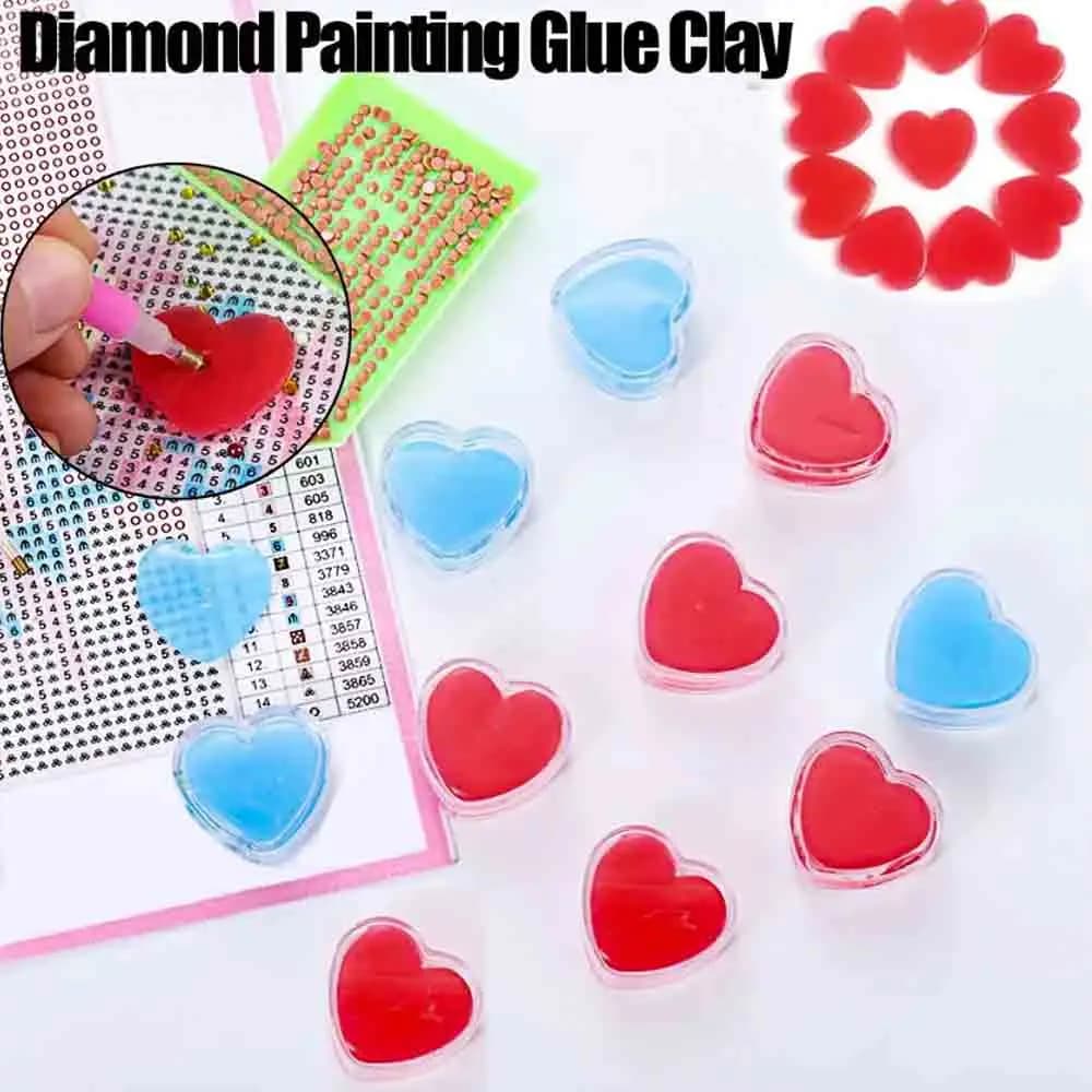 3 pieces/6 heart shape painting diamond glue diamond embroidery tip drill pen stick nail art drill mud accessory