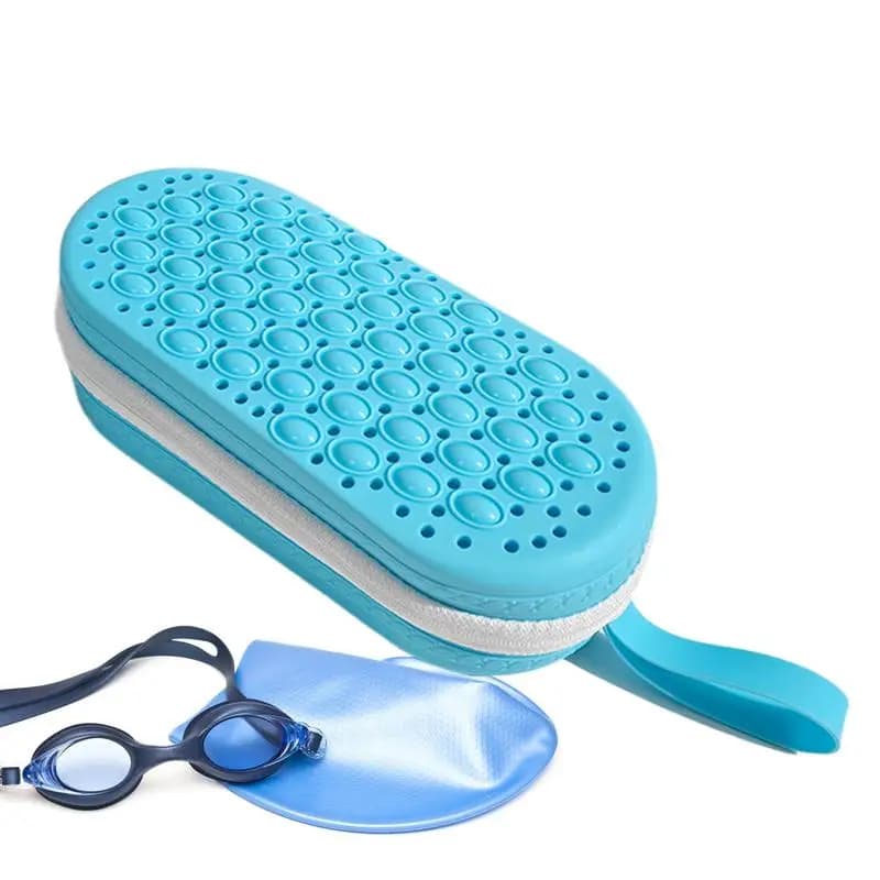Swim Glass Case Large Shock Anti Shoe Silicone Swimwear with Cord Zipper Glass Bag Portable Ski Glasses
