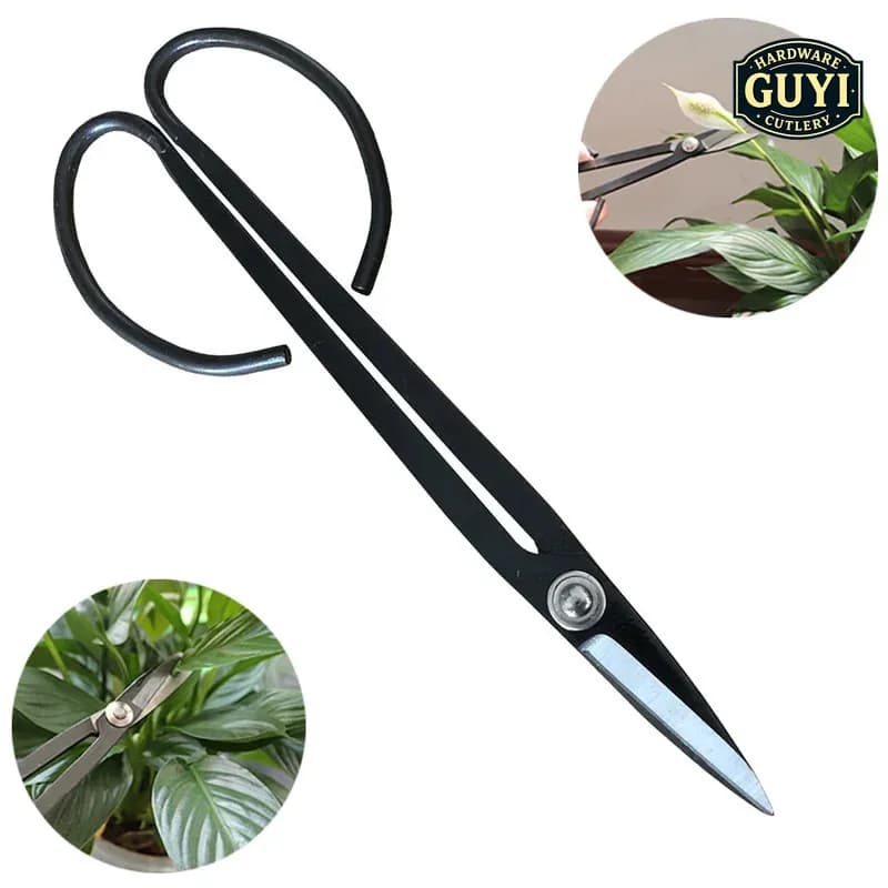 Forbici Professionali in Acciaio con Manico Lungo per Bonsai, Cesoie per Potatura di Piante e Fiori, Strumento per Innesto