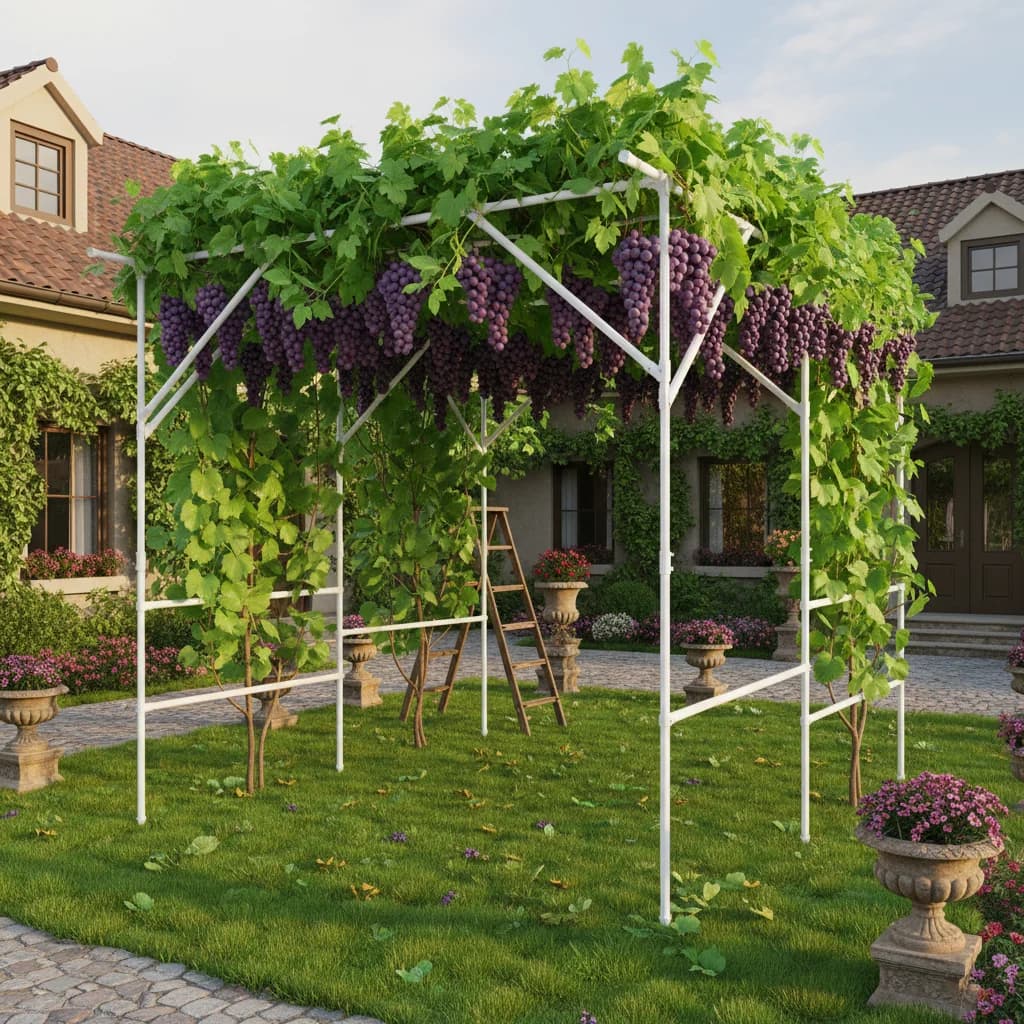 Pergola in Metallo per Giardino, Traliccio per Viti e Piante Rampicanti, Supporto per Piante, Tralicci per Frutta e Fiori