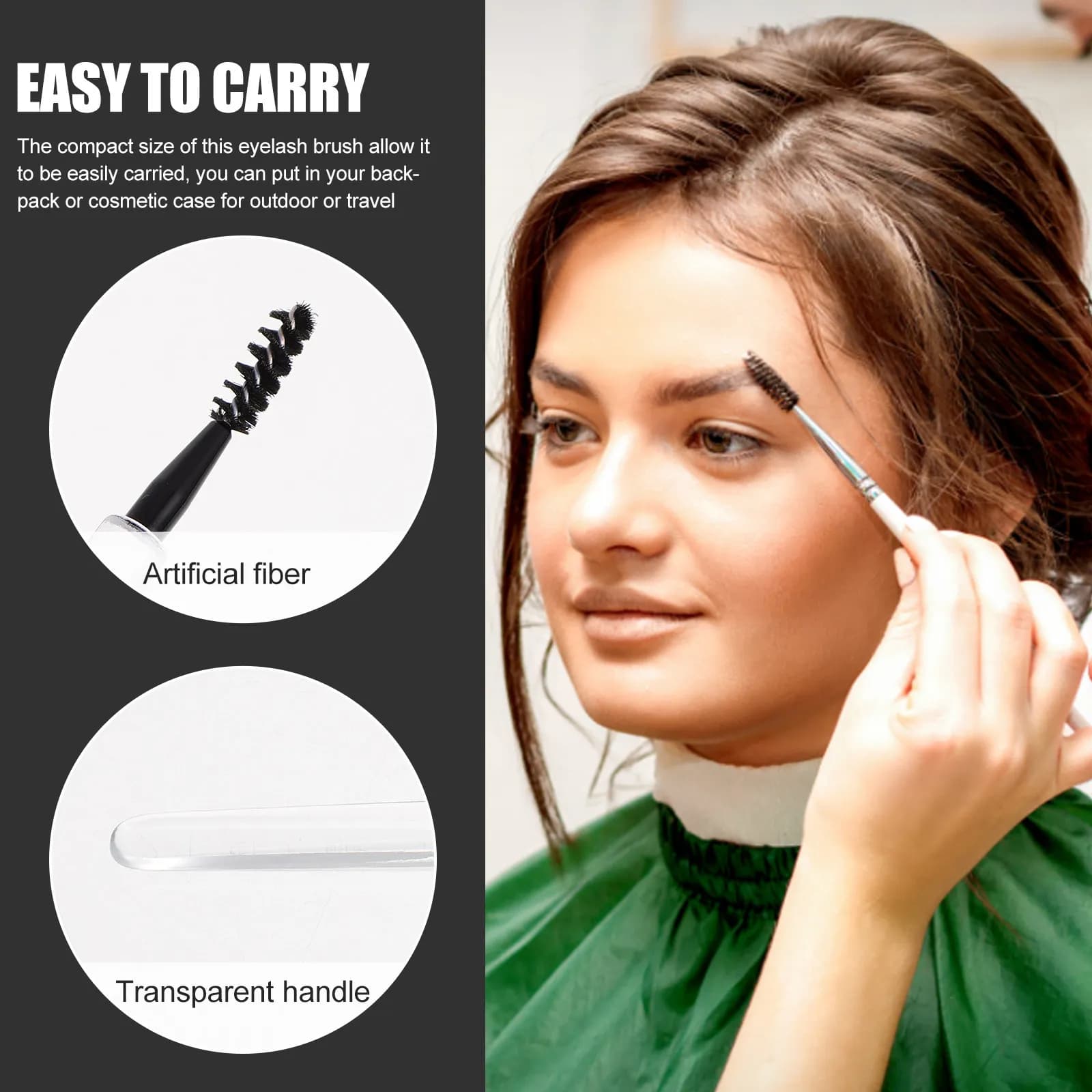 Set di 6 Spazzole per Ciglia e Sopracciglia, Strumento di Trucco in Plastica Sicura, Applicatore Portatile per Mascara e Sopracciglia