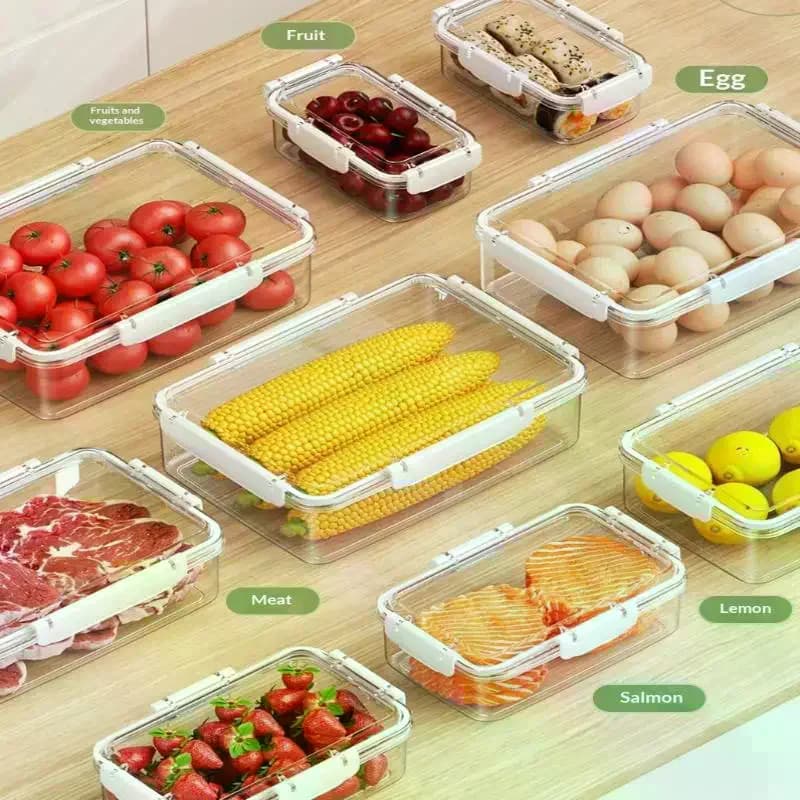 Storage Containers Fresh Food Containers Fridge Clear Fruit Organizer Refrigerator Multifunctional Meal Prep Lunch Box Fruit