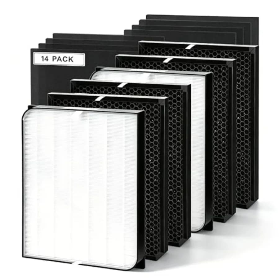 Filtri di ricambio per purificatore d'aria Air Doctor serie AD3000: confezione da 14, durata 3500 ore, include 2 filtri Efficiency + 4 VOC + 8 Pre-F