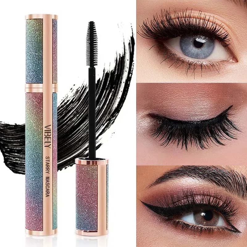 Mascara 4D Effetto Cielo Stellato, Allungante, Impermeabile, Asciugatura Rapida, Lunga Durata, per Occhi Grandi