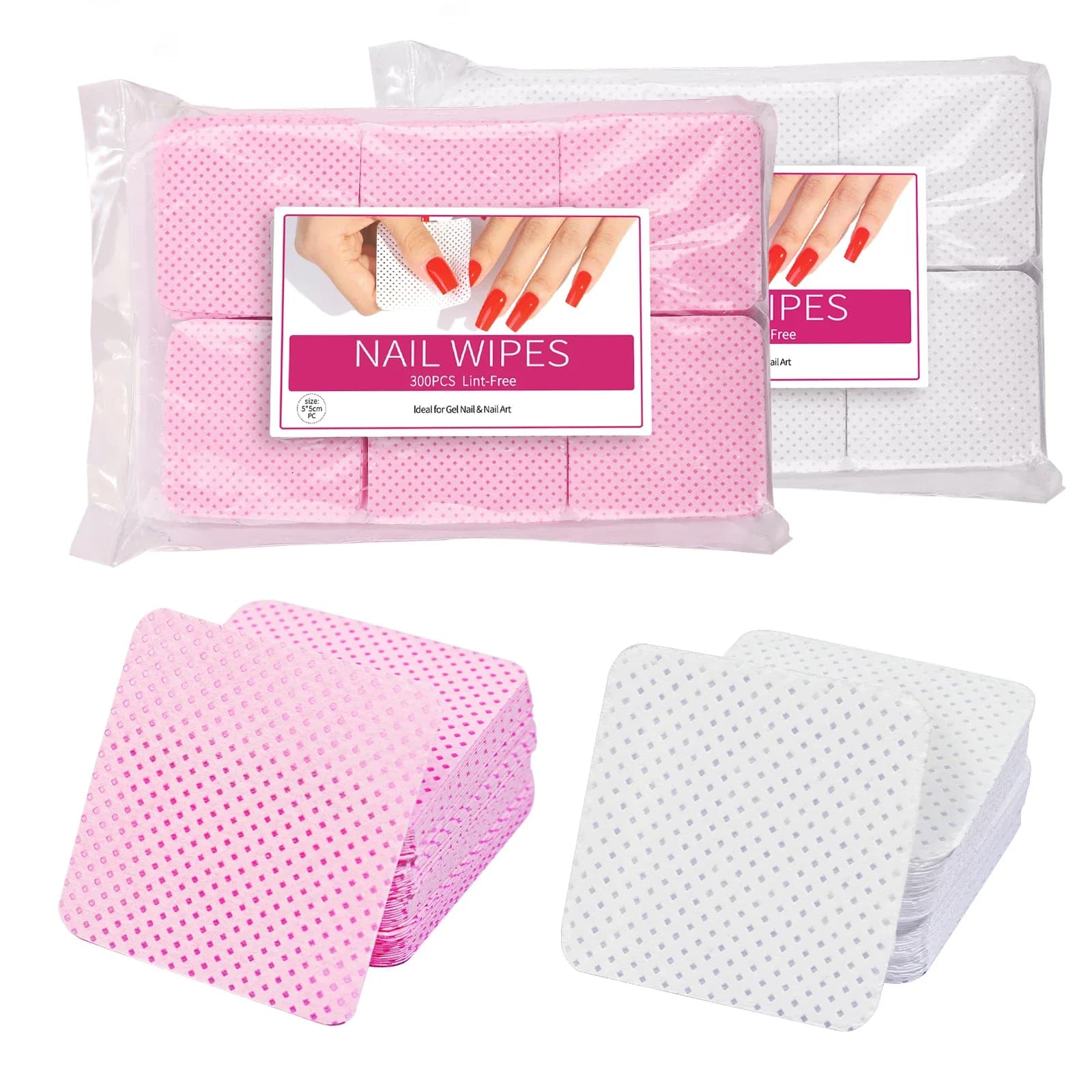 300 pezzi di salviette per unghie senza pelucchi, gel per unghie, tessuti puliti, carta non tessuta, dischetti di cotone per rimuovere lo smalto, strumento per il trucco di bellezza del salone