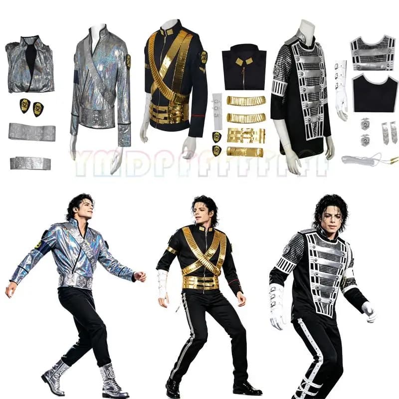 POP Jackson 3 Gold and Silver Jackets Stage Comic Show Dress Up Easter Carnival Halloween Carnival Tap Dance MJ Dance Performanc