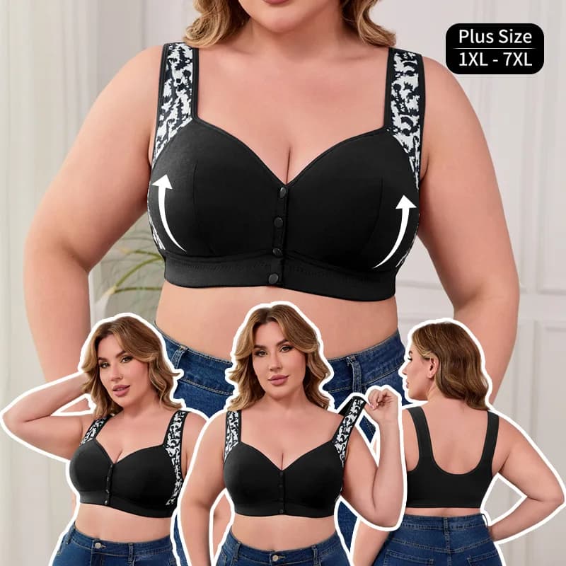 Front Closure Bra Plus Size XL-7XL, No Ferretto, Bralette No Cuciture, Intimo Comodo