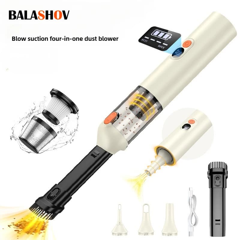 Aspirapolvere portatile senza fili che soffia e aspirazione Aspirapolvere portatile brushless 4 in 1 integrato per uso domestico e in auto