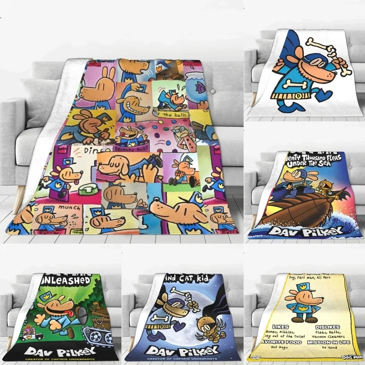Dogman Collage Cool Manga Comic Flanella Coperte Coperta per cani per divano letto Biancheria da letto leggera