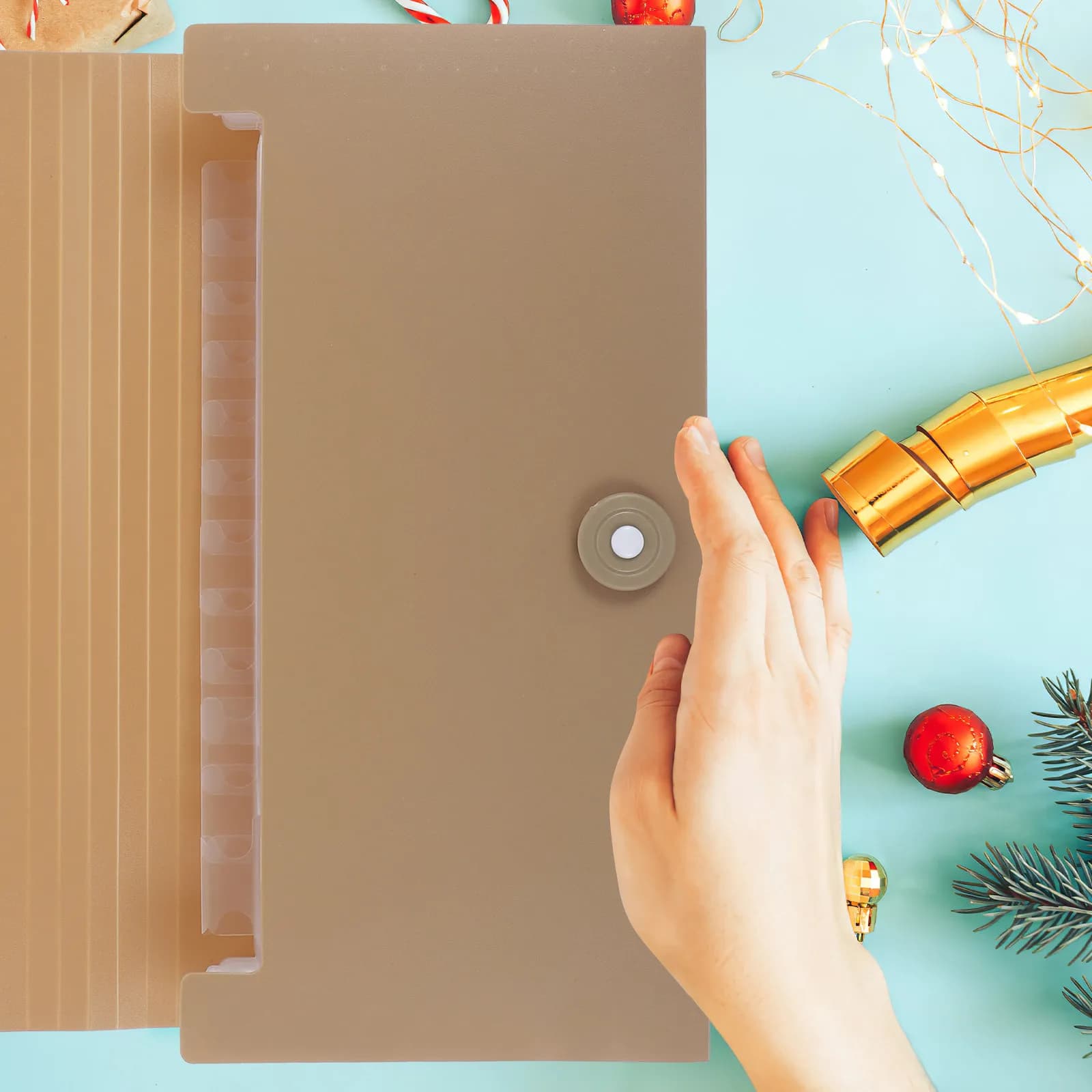 Cartella Portadocumenti Espandibile a 13 Tasche, Organizzatore Portatile a Fisarmonica, Porta Documenti da Ufficio Impermeabile con Fascia Elastica