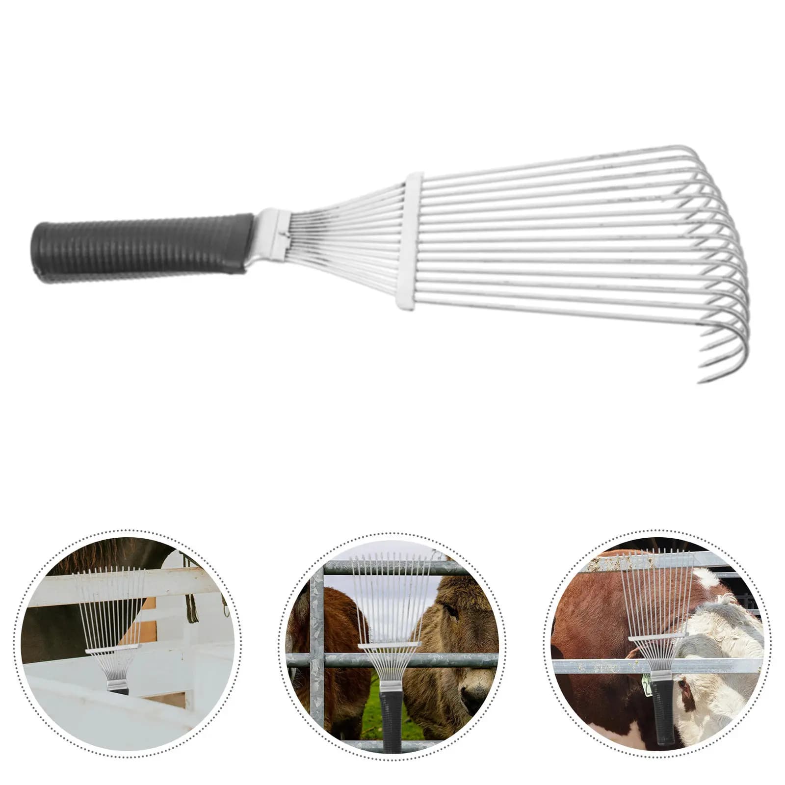 Professional Metal Horse Grooming Rake Sheep Wool Brush Cattle Body Hair Remover Livestock Grooming Tool for Cleaning and Health