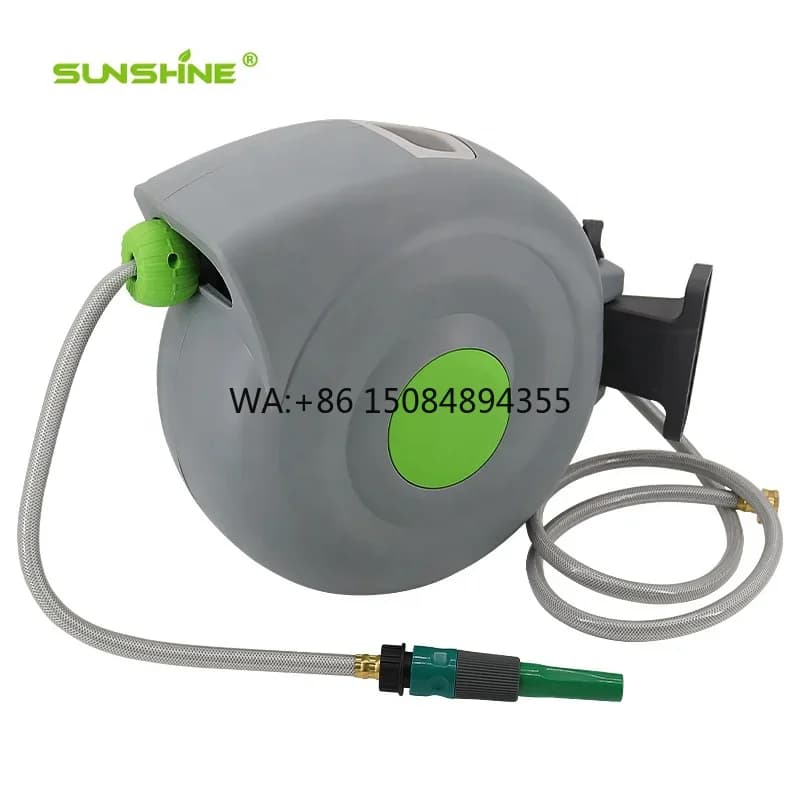 Wall-Mounted PVC Garden Hose Reel with Anti-Corrosion Feature Solar Irrigation System for Lawn & Agricultural Use