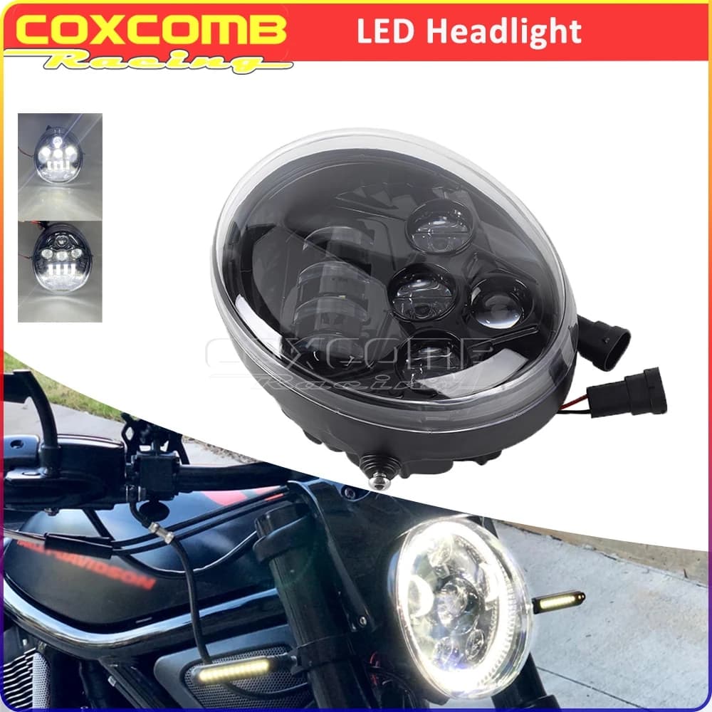 Eagle Light Moto LED Testa Luce Ovale Proiezione Faro Hi/Lo Fascio Faro Per Harley VRXSE V-Rod Muscle CVO Street Rod