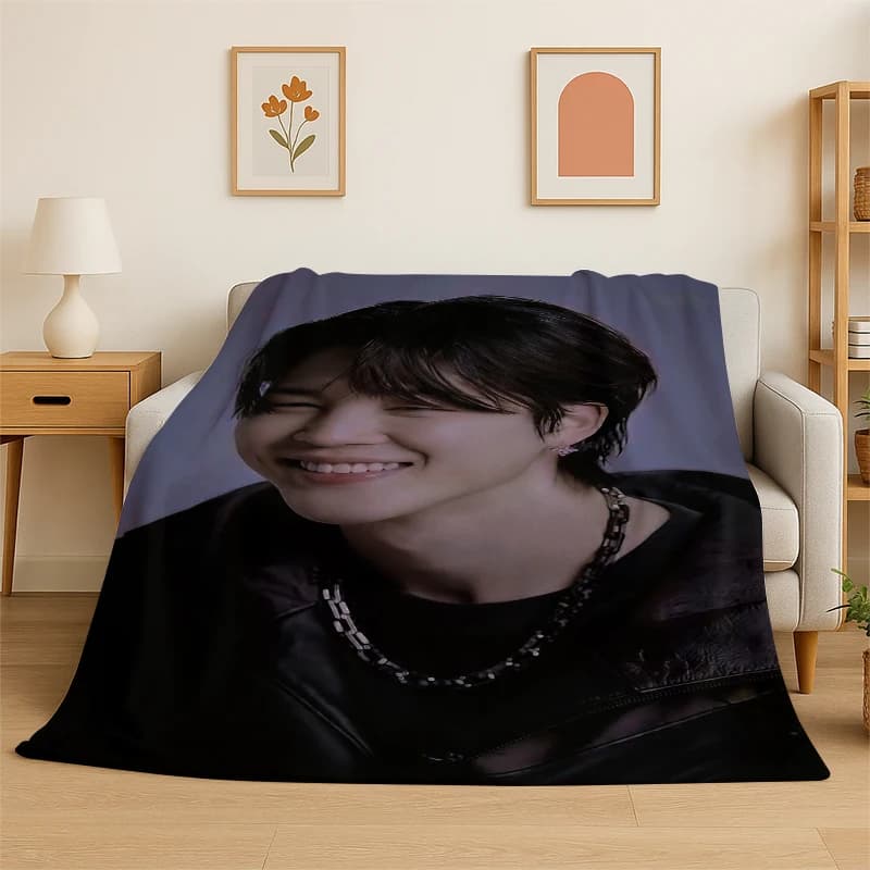 Coperta in flanella Kpop B-BTS Park Ji Min, morbida e calda, per camera da letto, soggiorno, letto, viaggi, campeggio, picnic, regalo