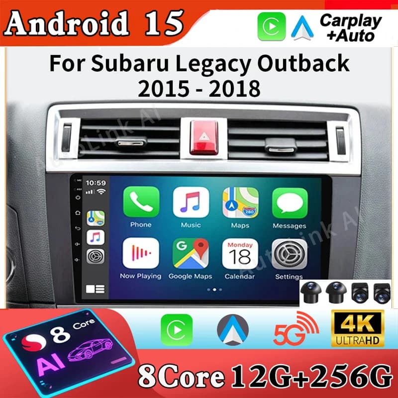 Android 15 Car Radio For Subaru Outback Legacy 2014 - 2018 Multimedia Video Player Navigation GPS 4G WIFI Carplay Auto Stereo BT