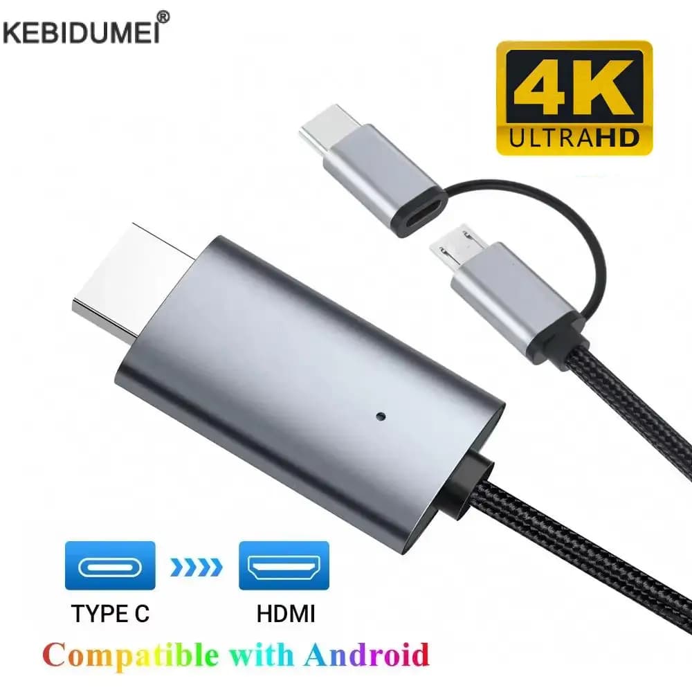 Cavo LD39 HD tipo C/micro USB a cavo compatibile HDMI Display in streaming TV Stick Dongle per telefono Android Tablet a TV