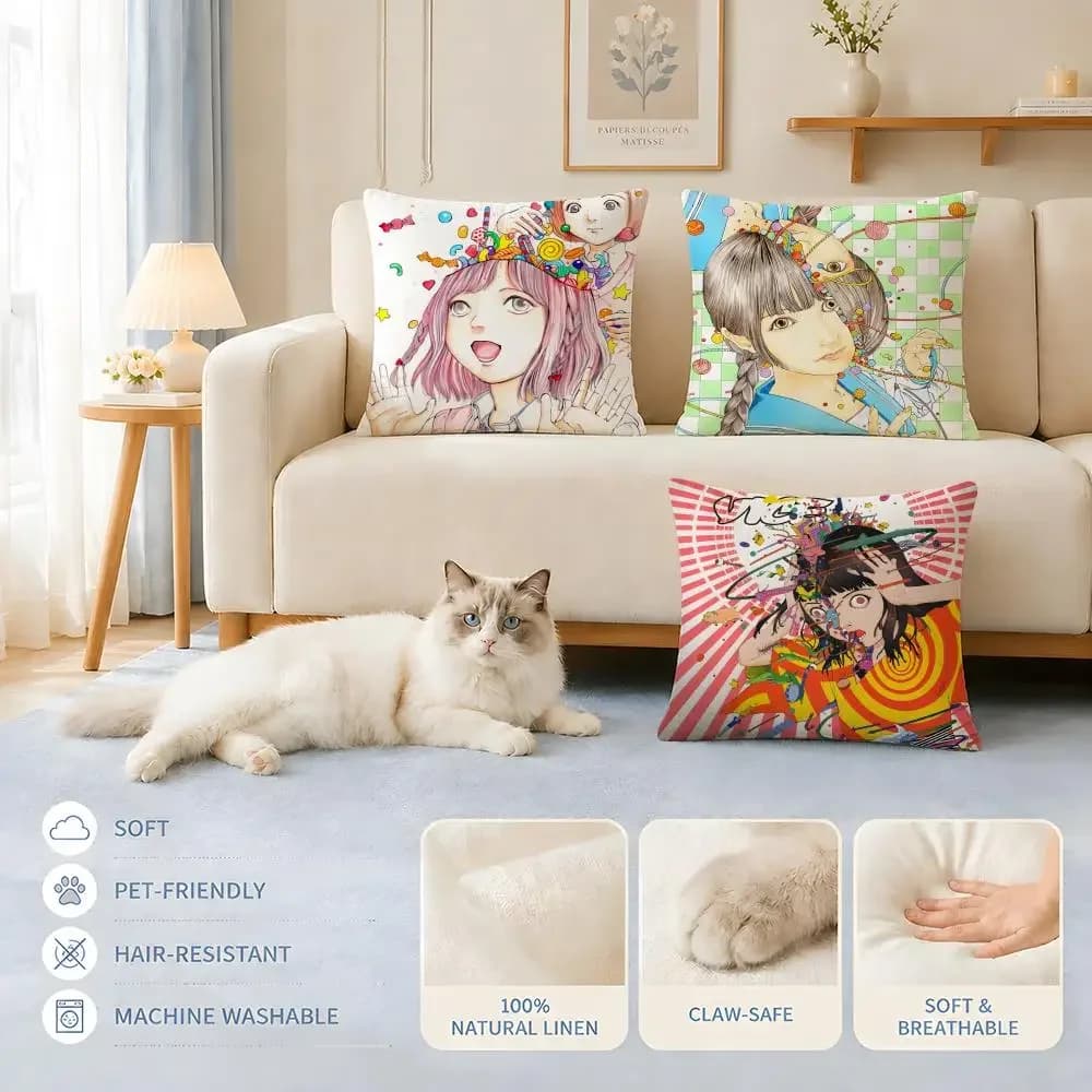 Fodere per cuscini Divano Adatte a cani e gatti Artist Shintaro KagoS Fodere per cuscini Decorative per sedie 45x45 40x40