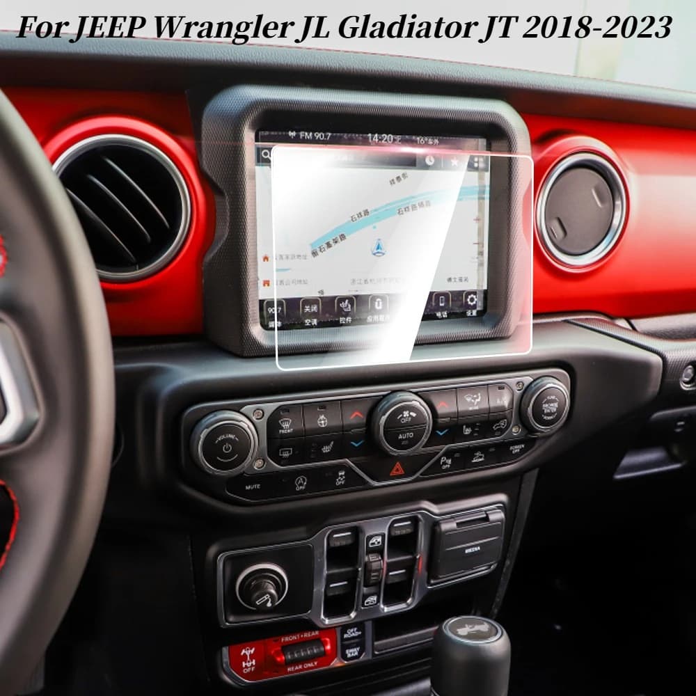 Pellicola Protettiva in Vetro Temperato per Navigatore Auto 16.7x12.4cm per JEEP Wrangler JL Gladiator JT 2018-2023, Protezione Schermo HD Trasparente da 8.4 Pollici