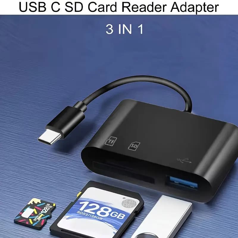 Adattatore 3 in 1 Tipo C Lettore di Schede TF SD OTG Connettore USB ad Alta Velocità Adattatore TypeC