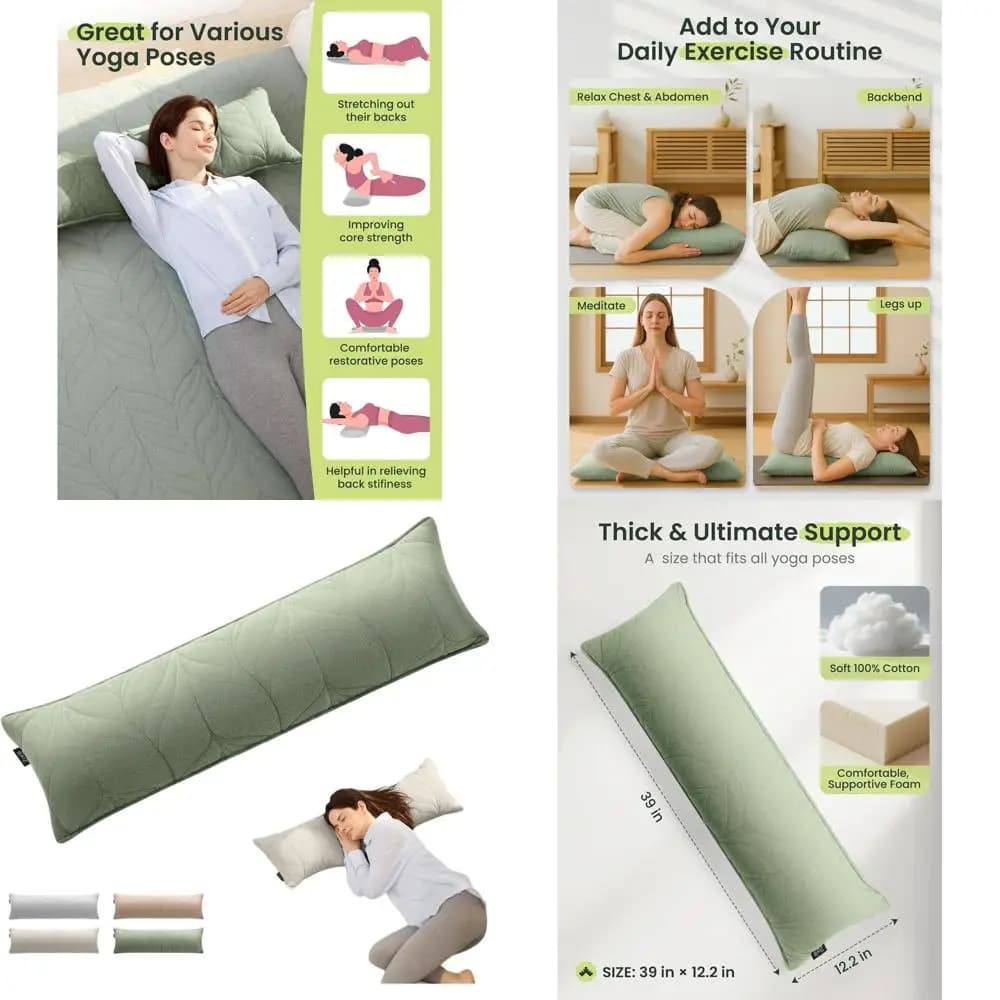 Cuscino di supporto lombare fisso verde 39x12,2 con fodera in cotone per uso camera da letto, divano e panca