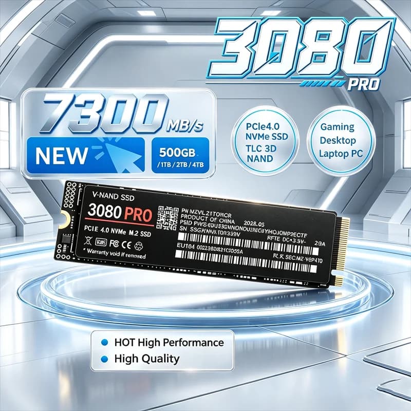 NEW Gaming 3080PRO M.2 NVMe SSD PCIe 4.0 X4 7300MBs TLC 3D NAND 2280 internal drive 500GB to 4TB for PS5 PC laptop low power