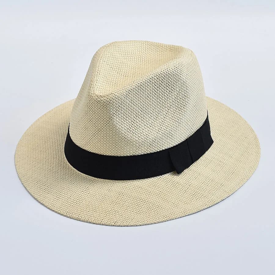 Cappelli di paglia Casual estivi per donna uomo Panama Trilby Jazz Hat Outdoor protezione UV cappello da spiaggia Bonnet