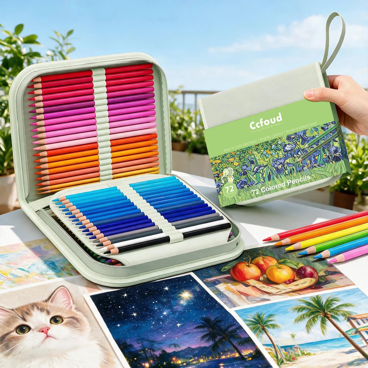 72‑Count Pro Oil‑Based Colored Pencils Set,High Saturation Smooth Blending Art Pencils,Premium Kit