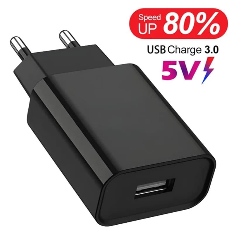 Caricatore USB Ricarica rapida Spina UE Caricatore per telefono cellulare Adattatore di alimentazione per Samsung Huawei Xiaomi Adattatore per telefono Caricatore da muro da viaggio