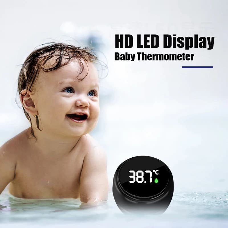 HD LED Display Baby Bath Thermometer Instant Results Rechargable Digital Water Temp Reader Round Water Temperature Gauge