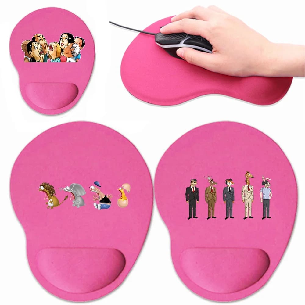 Tappetino per Mouse da gioco tappetino da scrivania rosa serie di cartoni animati accessori per ufficio tappetino per Mouse da polso ergonomico in Silicone per Computer