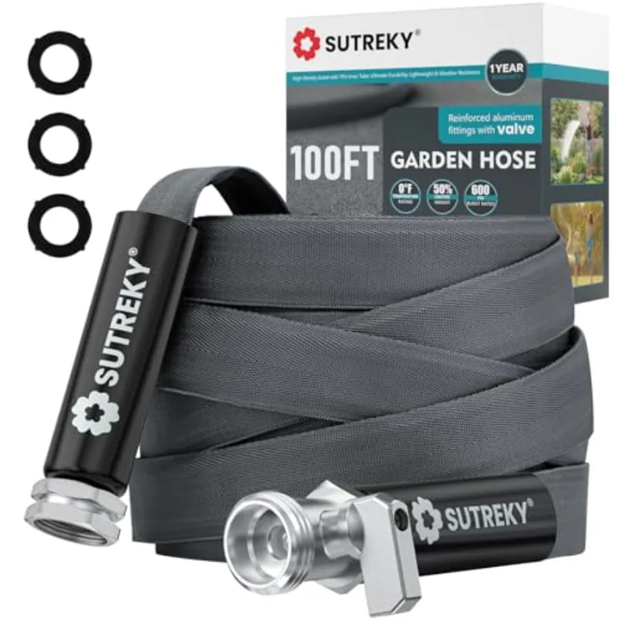 Tubo da Giardino Ultra Leggero da 30 Metri, Tubo per Acqua Resistente a Tutte le Condizioni Atmosferiche, Flessibile e Durevole con Valvola Integrata e Connessioni Anti-perdita in TPU