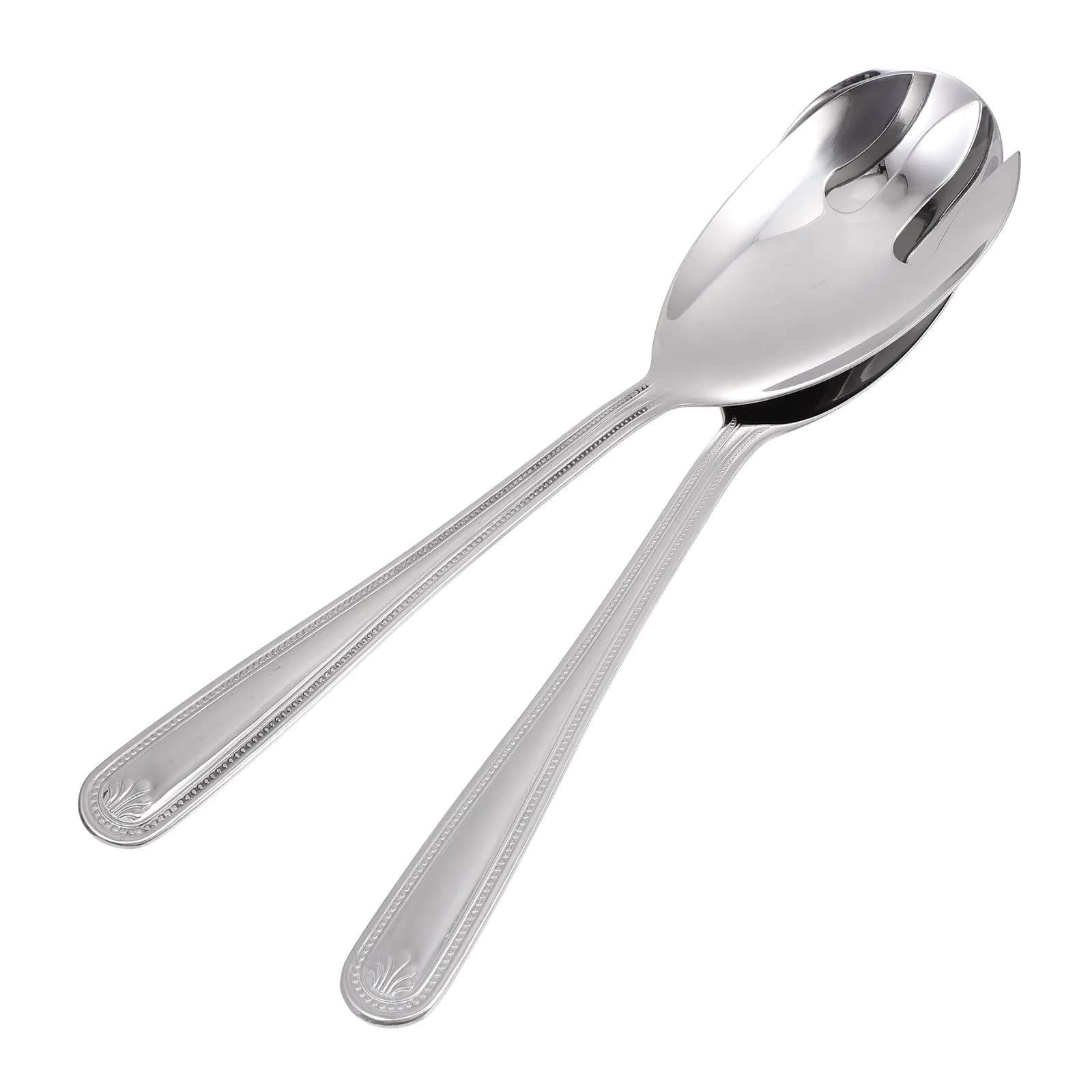 1 set di forchette e cucchiai per insalata, accessori da cucina in acciaio inossidabile, design raffinato, utensile per insalata per uso domestico, per servire e mescolare