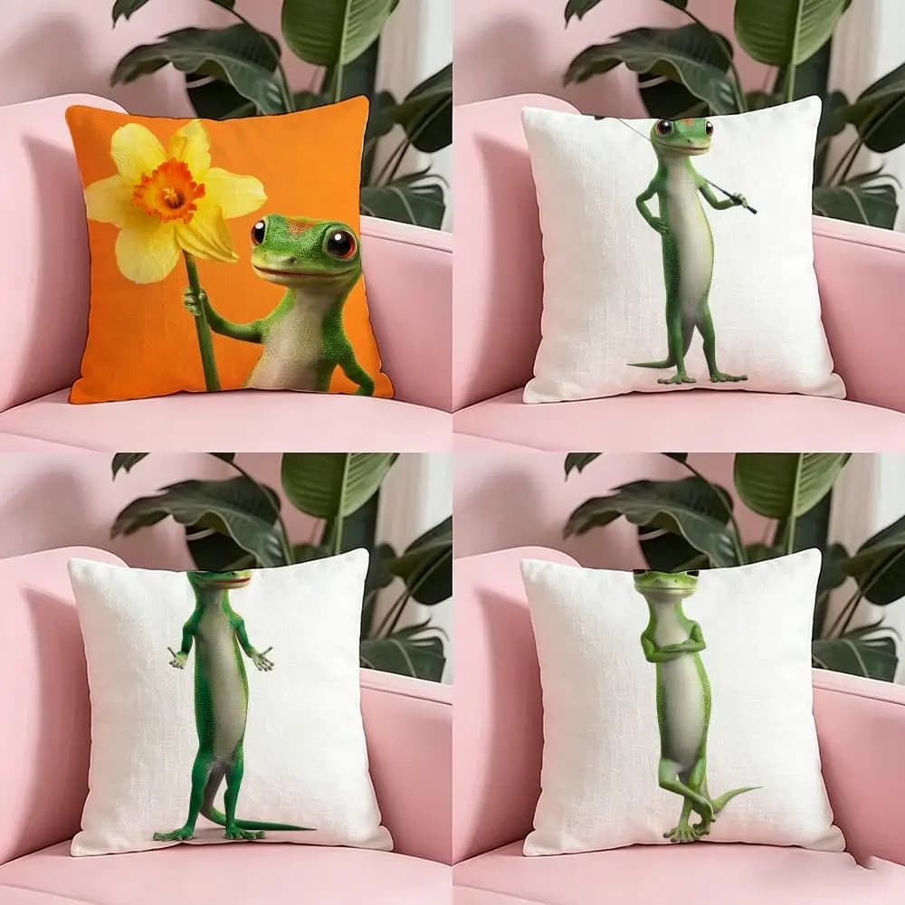 Hit Anime G-Geico G-GeckoS Cushion Cover Anti-dustmite Pillowcase Invisible zipper silky short plush Sofa cushion cover