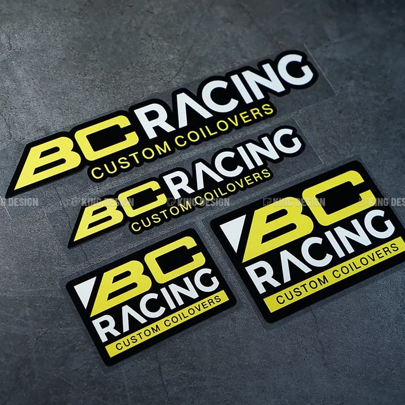 Decalcomanie per lo Styling dell'auto Auto elettrica moto casco adesivi fai da te per Sponsor BC Racing Coilovers personalizzati