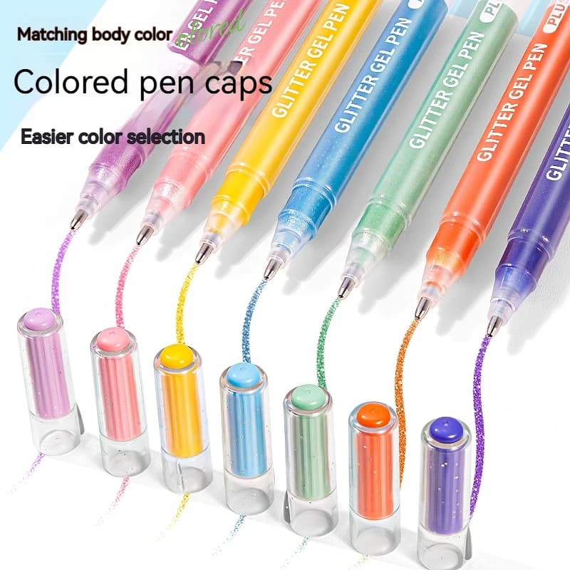 Set di 6/72 Penne Gel Glitterate Multicolore per Scrapbook, Diario, Disegno, Studenti, Scrittura e Cancelleria