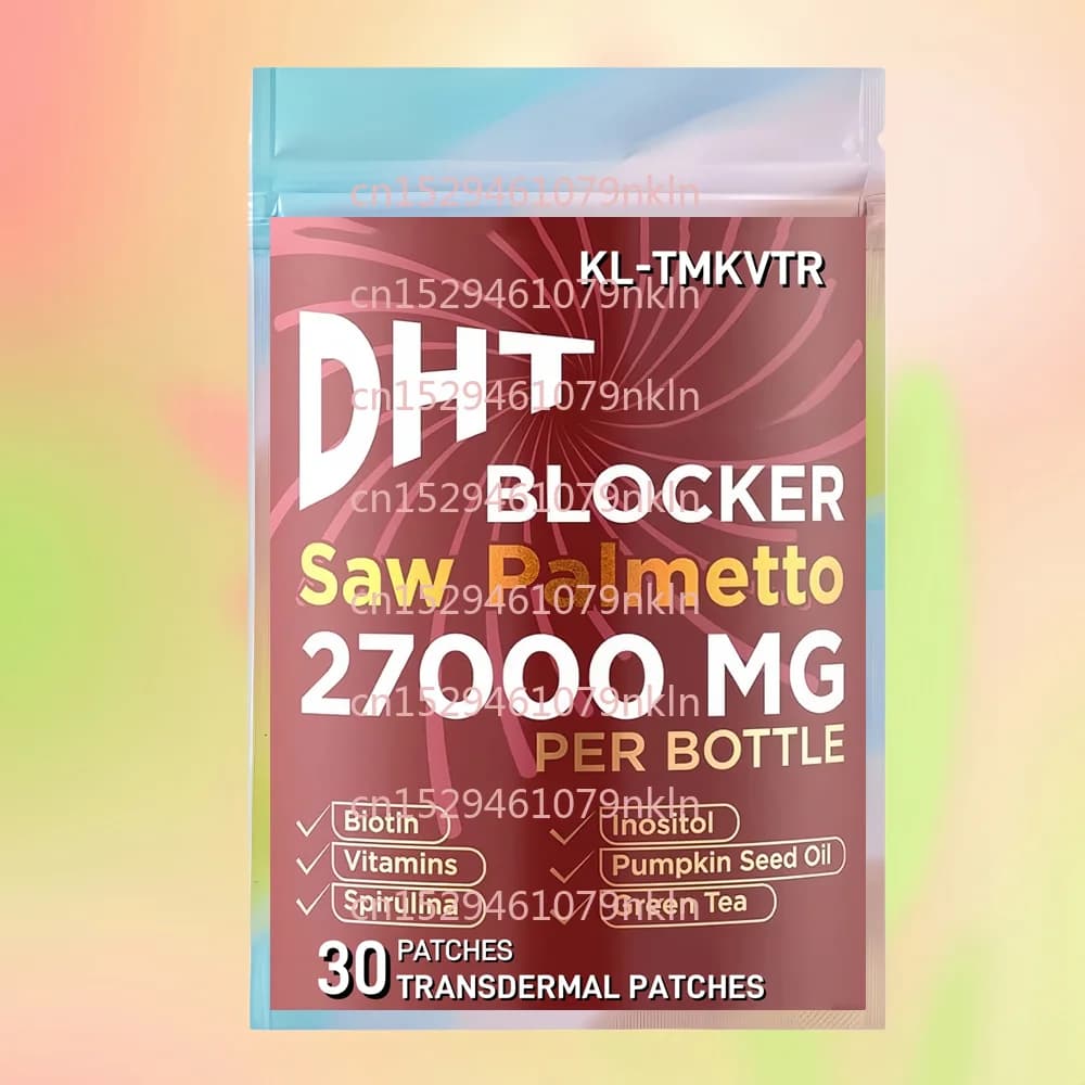 30 Cerotti Transdermici Bloccanti DHT per Uomini con Biotina e Saw Palmetto per la Salute dei Capelli