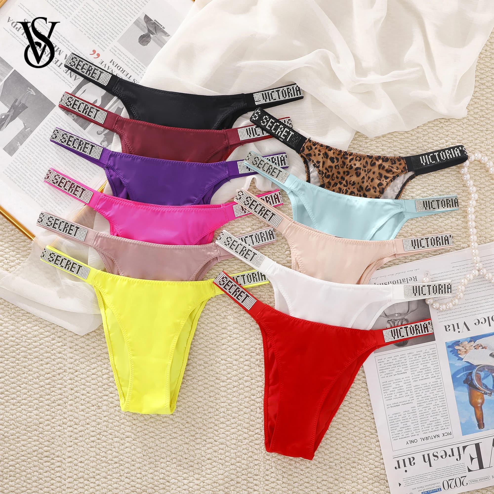 VS Sexy Lingerie Underwear G String Hot Sale Trending Victoria Secret Very Sexy Shine Script Thong Panty Women