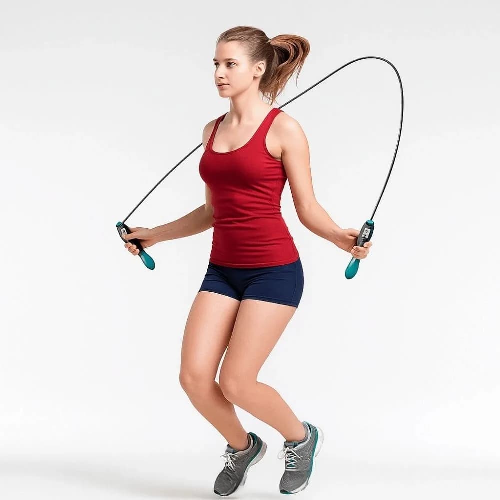 Counting Jump Rope Adjustable Length Lightweight Steel Wire Skipping Rope Counting Function Durable Fitness Jump Rope