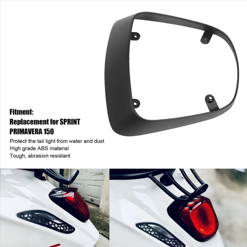 Per Vespa Sprint 50 125 150 Primavera Primavera 125 150 Accessori Copertura fanale posteriore Lunetta posteriore Trim Anello Nero brillante