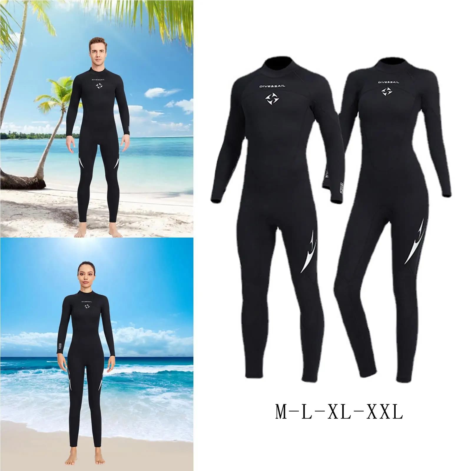 Muta Subacquea in Neoprene 3mm, Giacca e Tuta Intera da Nuoto in Neoprene per Donna, Adulti e Adolescenti