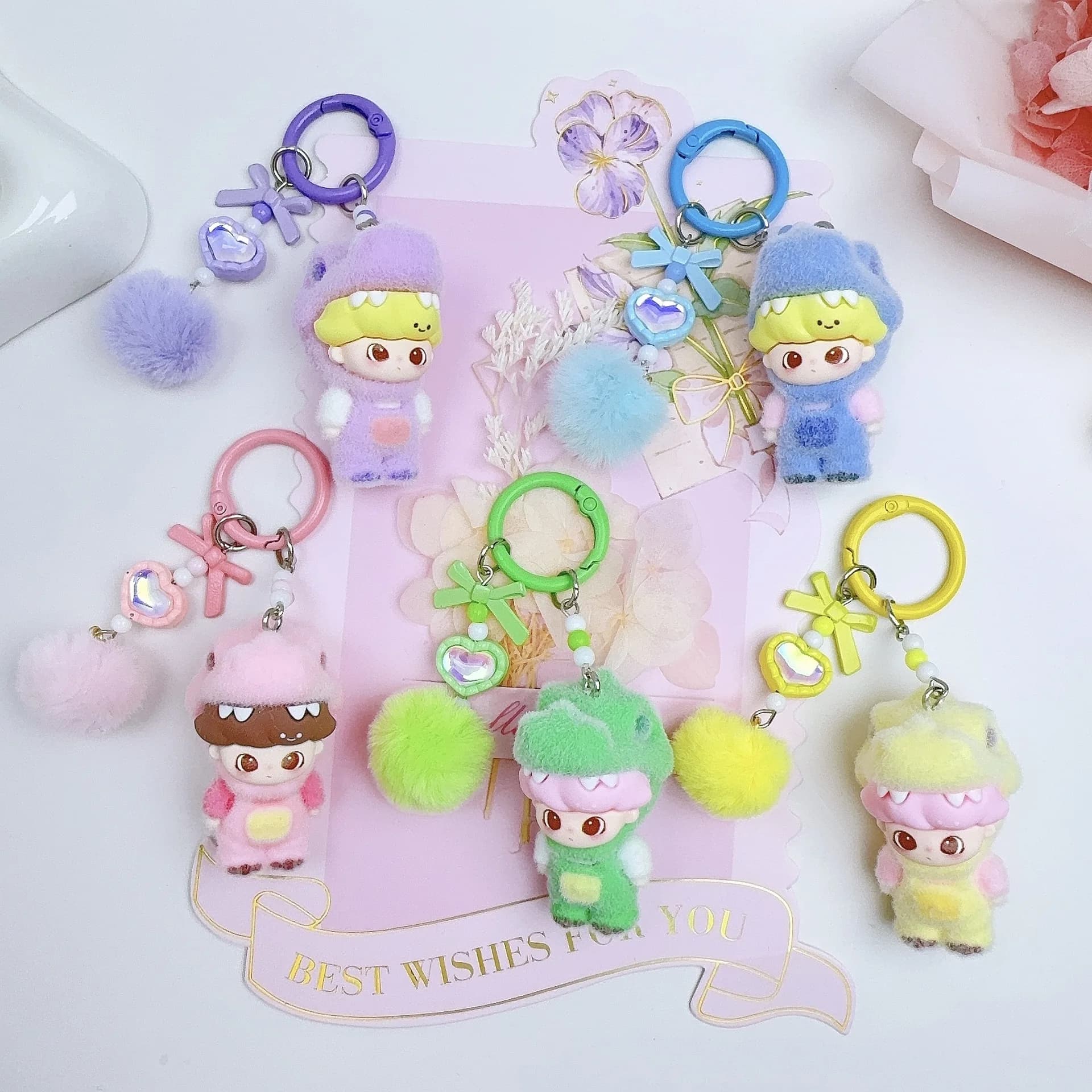 Portachiavi per Bambini con Tre Ciondoli Carini per Telefono, Regalo di San Valentino, Matrimonio, Ciondolo Portachiavi