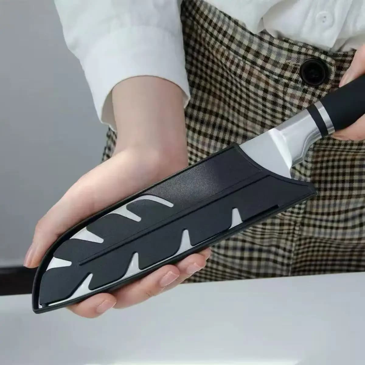 Fodero per coltello da cucina da 3-8 pollici, coprilama in plastica nera, protezione per lama, custodia per coltelli, accessorio da cucina