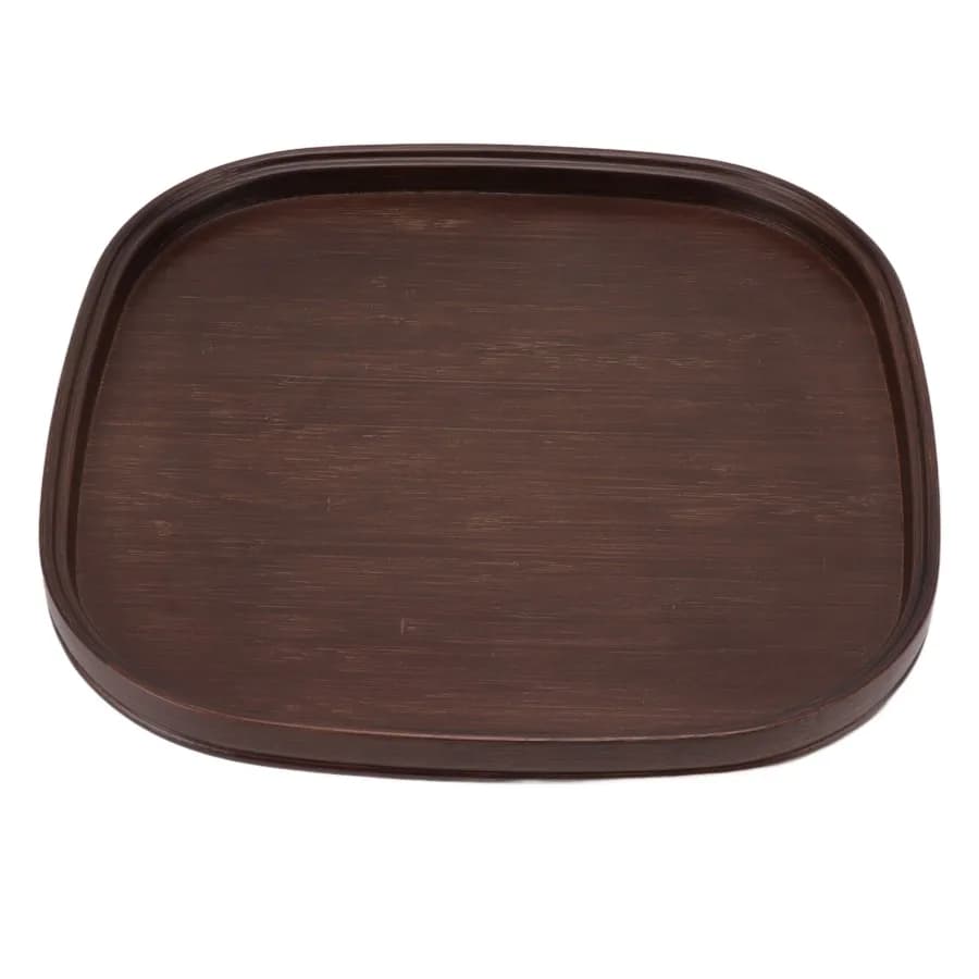 Premium Bamboo Serving Tea Tray Teaboard Refreshment Dried Fruit Teacup Serving Plate Walnut Wood Color Small 10.24 Inches 26 c