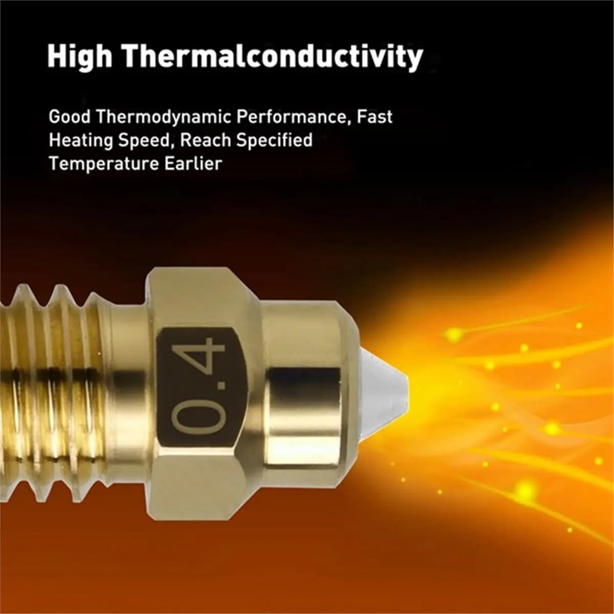 A40T 5Pack Nozzle 0.2mm 0.4mm 0.6mm 0.8mm for Centauri Carbon 3D Printer, High Brass-Hardened Steel Nozzle