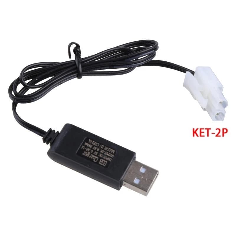 KET-2P Spina 9.6V NiCd NiMH Cavo caricabatteria per giocattoli RC Adattatore per caricabatterie USB per auto con telecomando per barche