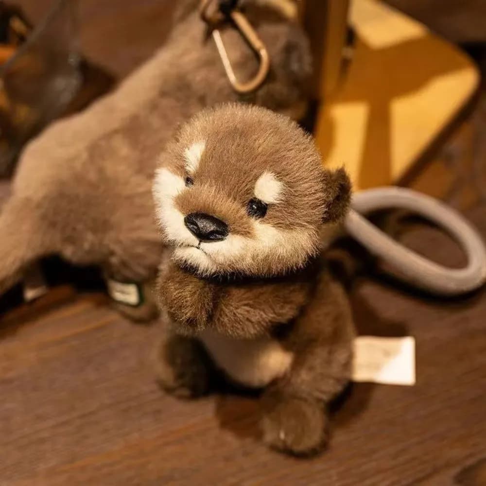 Nuovo morbido peluche lontra peluche portachiavi forma animale farcito giocattolo farcito lontra animale ciondolo bambola ragazza